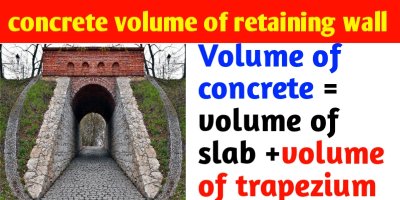 How to calculate concrete volume for retaining wall.