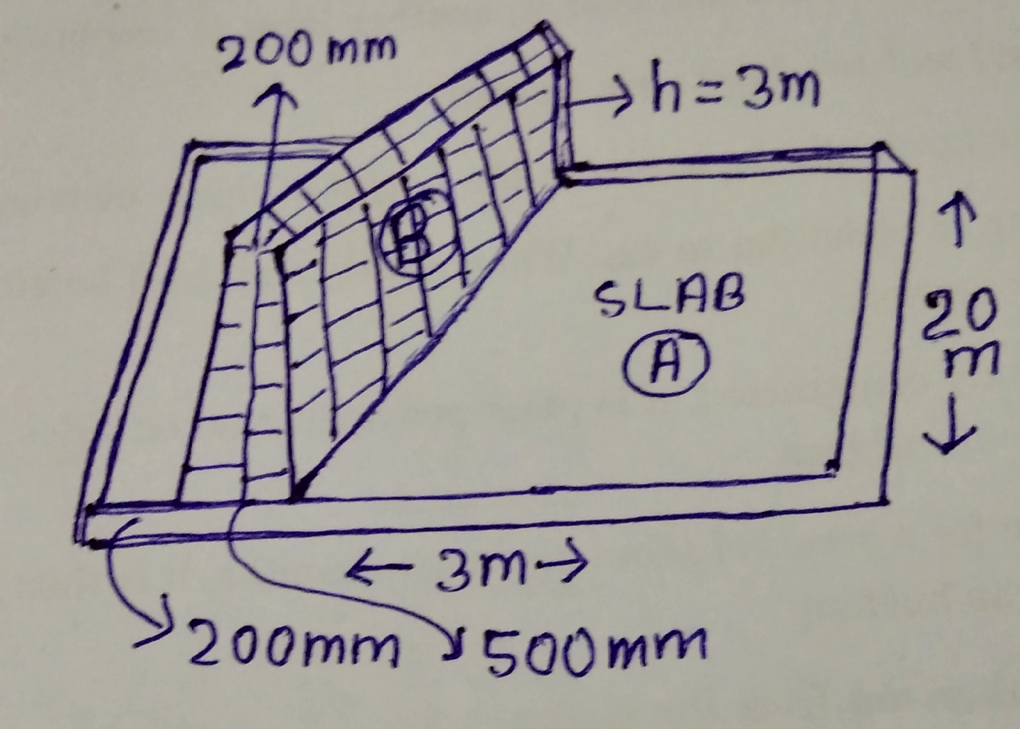 How to calculate concrete volume for retaining wall.
