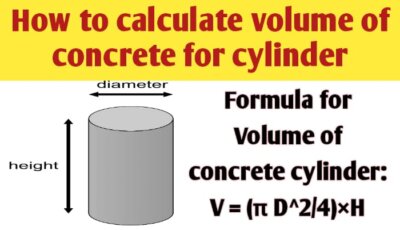 How to calculate volume of concrete for cylinder
