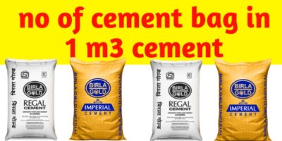 no of cement bag in 1m3 cement