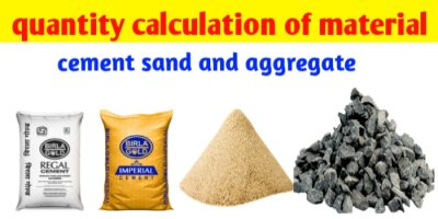 Calculate quantities of material for concrete-cement , sand, aggregate