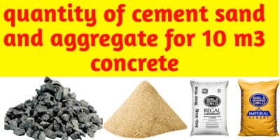 Quantity of cement sand and aggregate in 10 m3 of concrete