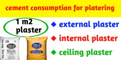Cement consumption for plastering of 1 m2 area