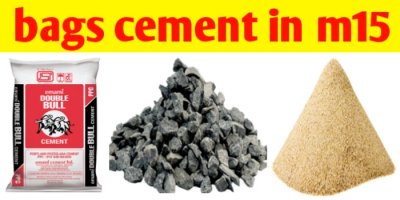 How many bags of cement in m15 grade of 1m3 of concrete