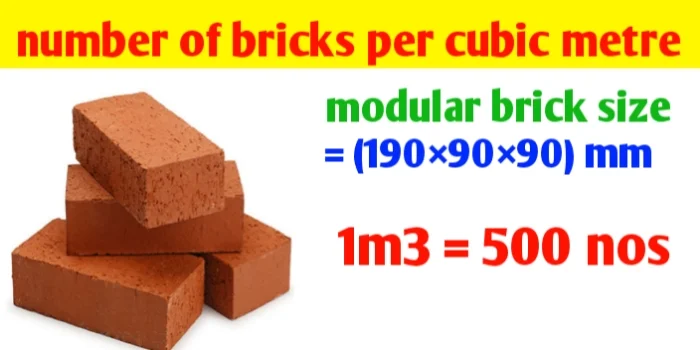 How to calculate no of bricks in 1m3 (cubic metre)