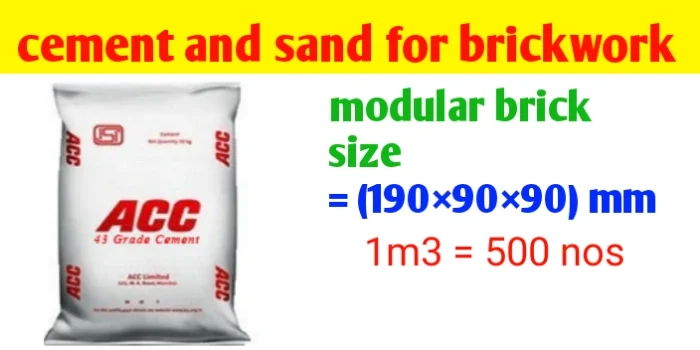 How to calculate cement and sand for brickwork