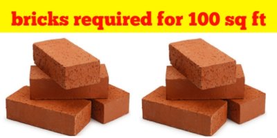 How many bricks required for 10×10 sq ft room