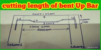 How to calculate cutting length of bent Up Bar