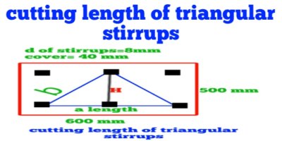 How to calculate cutting length of triangular stirrups