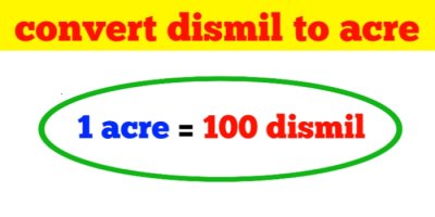 How to convert dismil to acre-acre is land measurement unit
