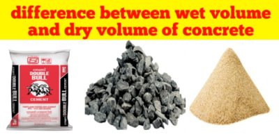 Difference between wet volume and dry volume of concrete