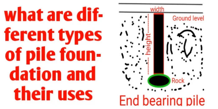 What is different types of pile foundation and their uses