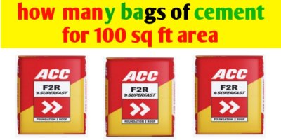 How many bags of cement for 100 square feet area?