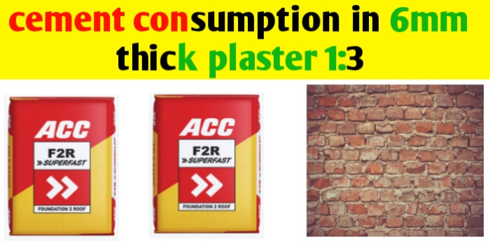 Cement consumption in plaster 1:3 for 1m2 area