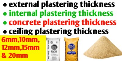What are plastering thickness as per IS code?