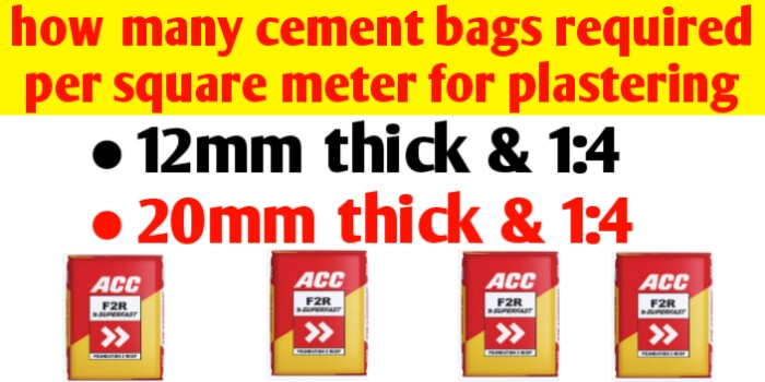 How many cement bags per square meter for plastering?