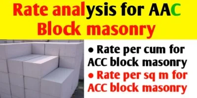 Rate Analysis for AAC Block masonry