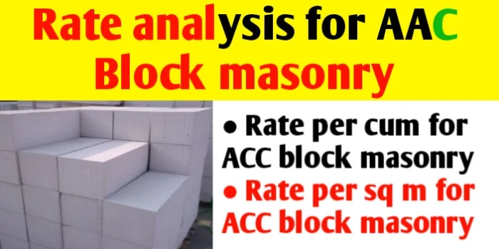 Rate Analysis for AAC Block masonry