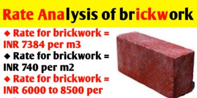 Rate analysis of brickwork - calculate quantity and cost