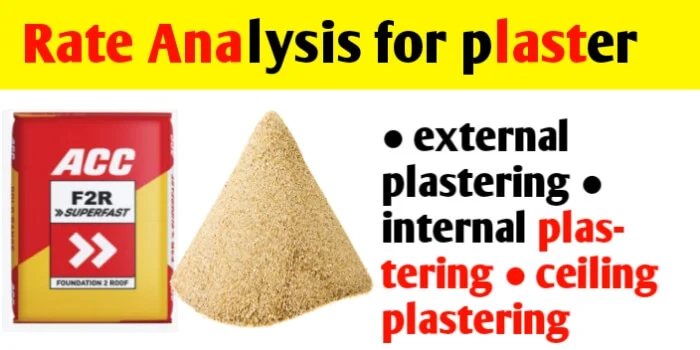 Rate analysis for plaster work- calculate quantity and cost
