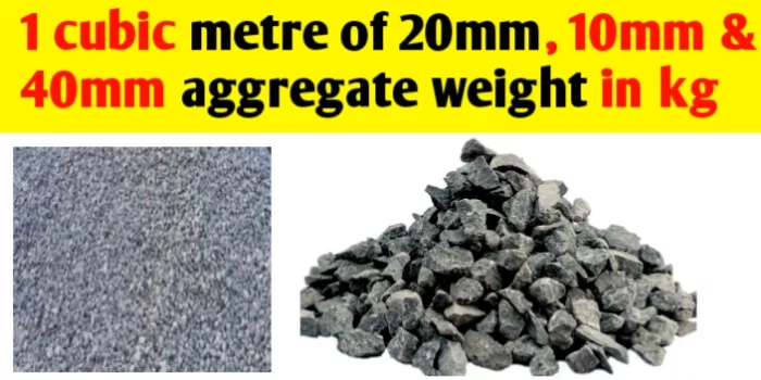 1 cubic meter 20 mm aggregate weight in Kg