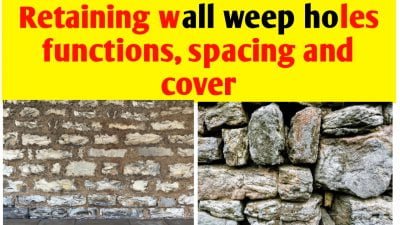 Retaining wall weep holes functions, spacing and cover