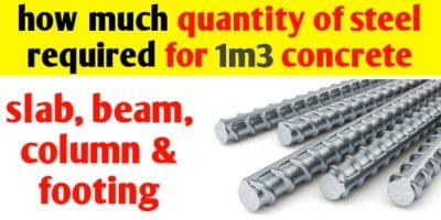 How much quantity of steel is required for 1m3 concrete