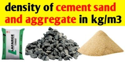 Density Of Cement Sand And Aggregate In Kg M3 