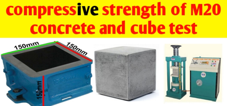 Compressive strength of M20 concrete -cube Test, procedure & result