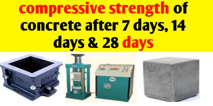 Compressive strength of concrete - cube test procedure & result at 7 days & 28 days of curing