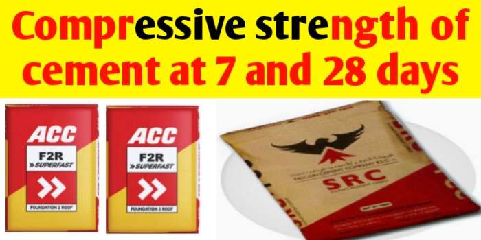 Compressive strength of cement at 7 days & 28 days