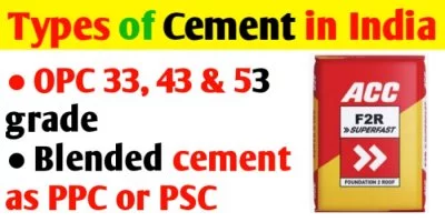 Types of cement in India | Cement used for construction