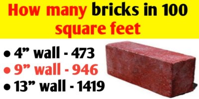How many bricks in 100 square feet | 10' × 10' brickwall
