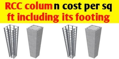 What is the RCC column cost per sq ft in India