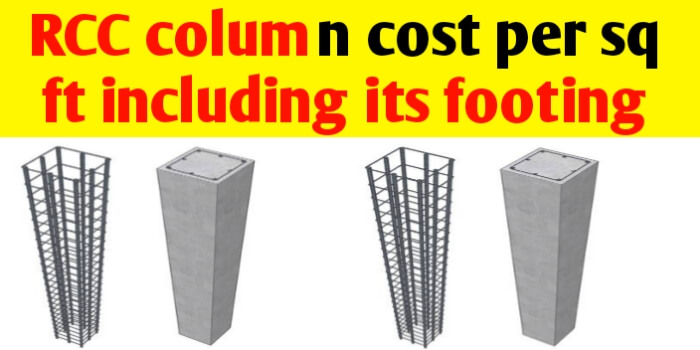 What is the RCC column cost per sq ft in India