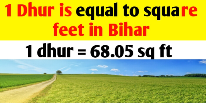 1 Dhur is equal to square feet in Bihar land measurement