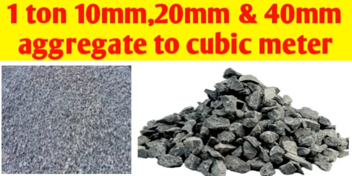 1 ton 10mm 20mm & 40mm aggregate convert to m3