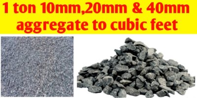 1 ton 10mm 20mm & 40mm aggregate convert to cft