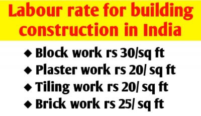 Labour rate for building construction in India