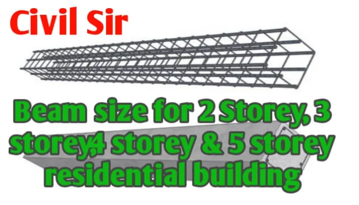 Beam size for 2 Storey 3 Storey 4 storey & 5 storey building