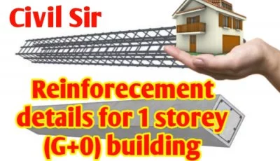 Full reinforcement details for 1 Storey (G+0) building