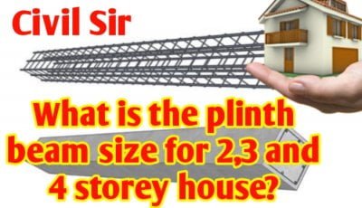 What is the plinth beam size for 2, 3 and 4 storey house?