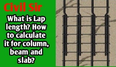 What is Lap length? How to calculate it for column, beam and slab?