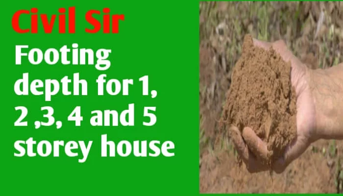 Footing depth for 1, 2, 3, 4 and 5 storey house