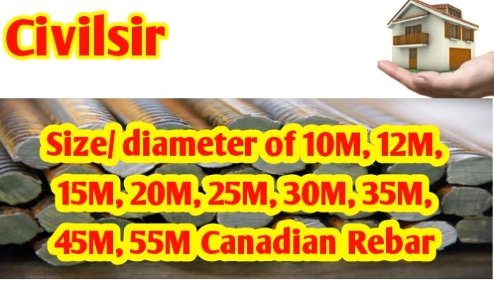 Size/ diameter of 10M, 15M, 20M, 25M, 30M, 35M, 45M, 55M Canadian rebar