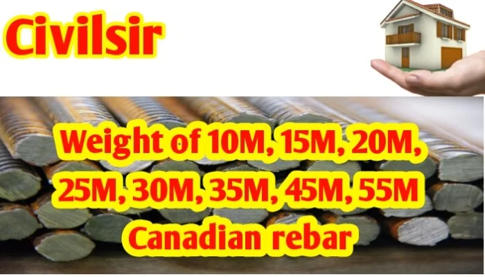 Weight of 10M, 15M, 20M, 25M, 30M, 35M, 45M, 55M Canadian reba