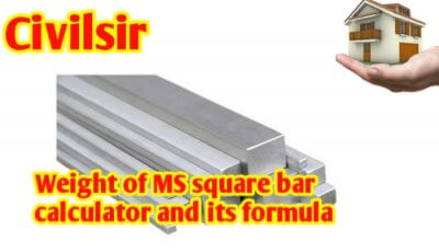 Weight of MS square bar calculator and its formula