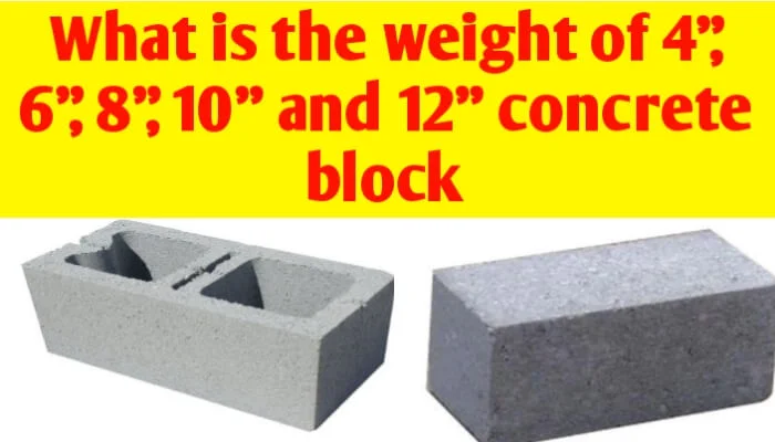 Weight of 4", 6", 8", 10" and 12" solid & hollow Concrete block