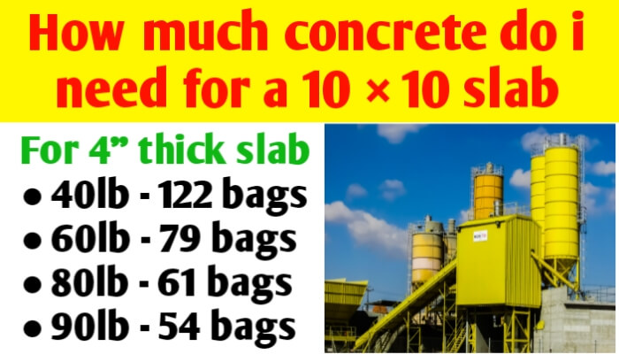 How much concrete do I need for a 10 × 10 slab