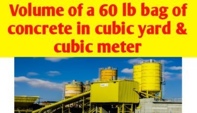 Volume of a 60 lb bag of concrete in cubic yard & cubic foot
